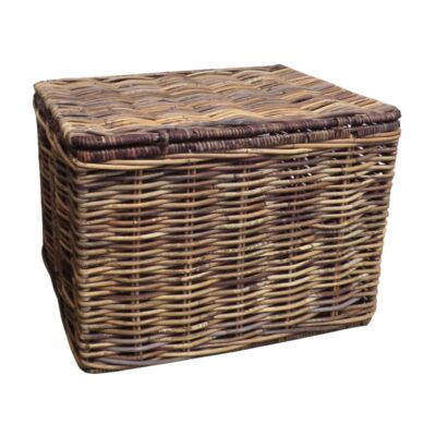 Rieten mand met deksel