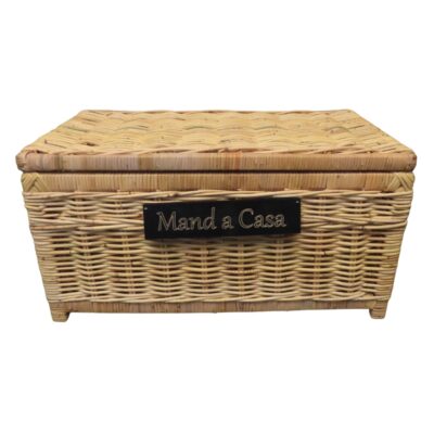 Rieten opbergmand gepersonaliseerd