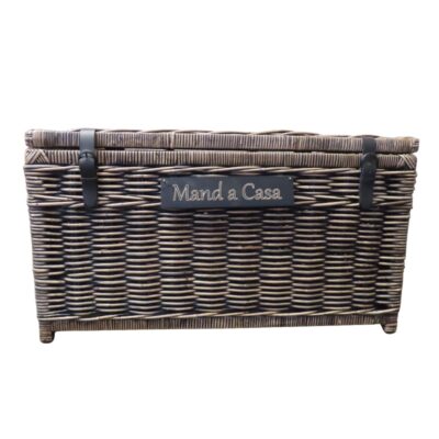 Grote opbergmand met deksel en naam