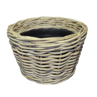 Ronde rotan mand met gerecycled plastic