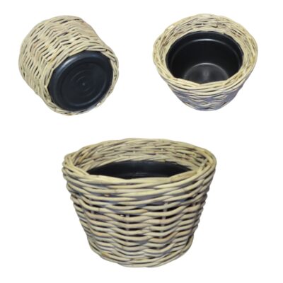 Ronde rotan mand met duurzaam plastic
