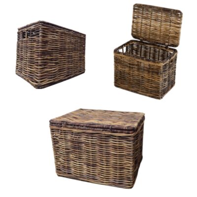 Rieten mand met deksel kopen