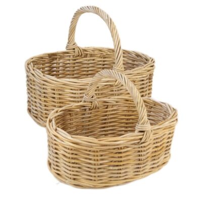 Rieten boodschappenmand