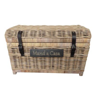 Gepersonaliseerde rieten opbergkist met deksel