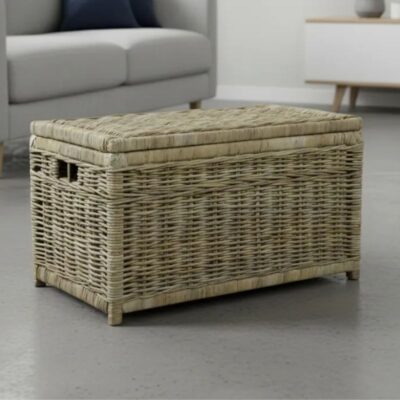 Grote rotan mand met deksel