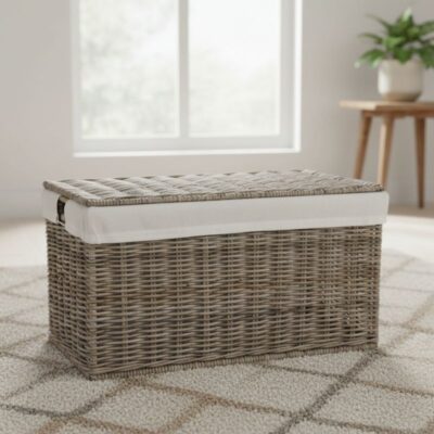 Grote rotan mand met binnenvoering