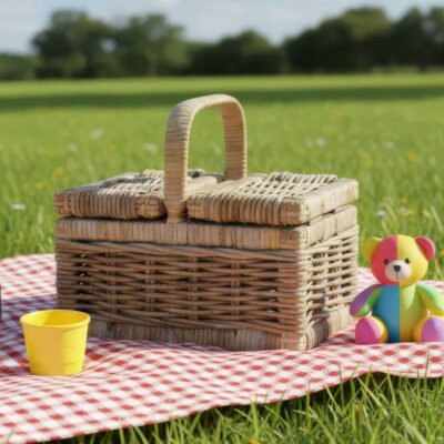 Rieten kinderpicknickmand