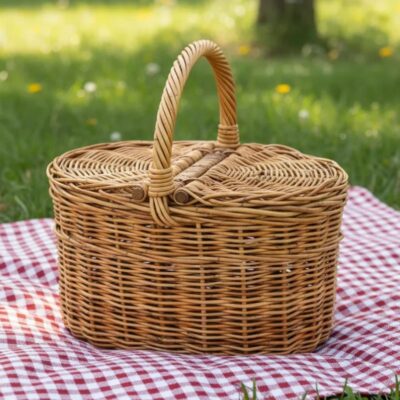 Rotan naturel picknickmand