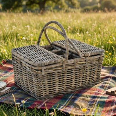 Picknickmand met flesvakken