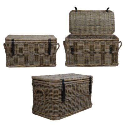 Grote rotan mand met deksel