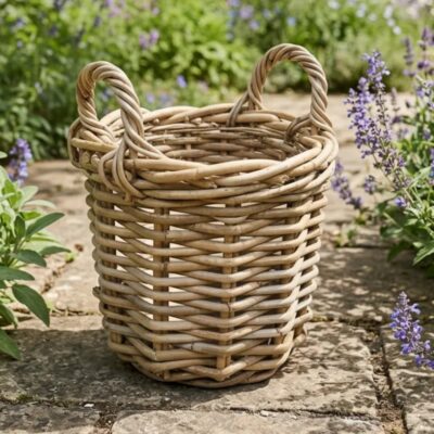 Kleine ronde plantenmand met hengsels