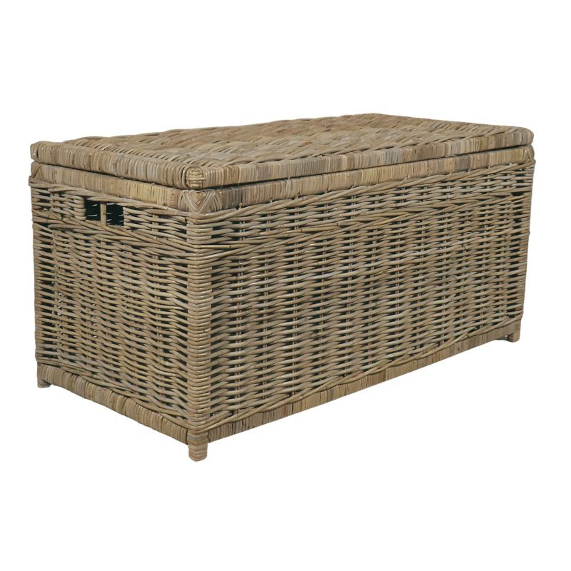 Grote rotan mand met deksel